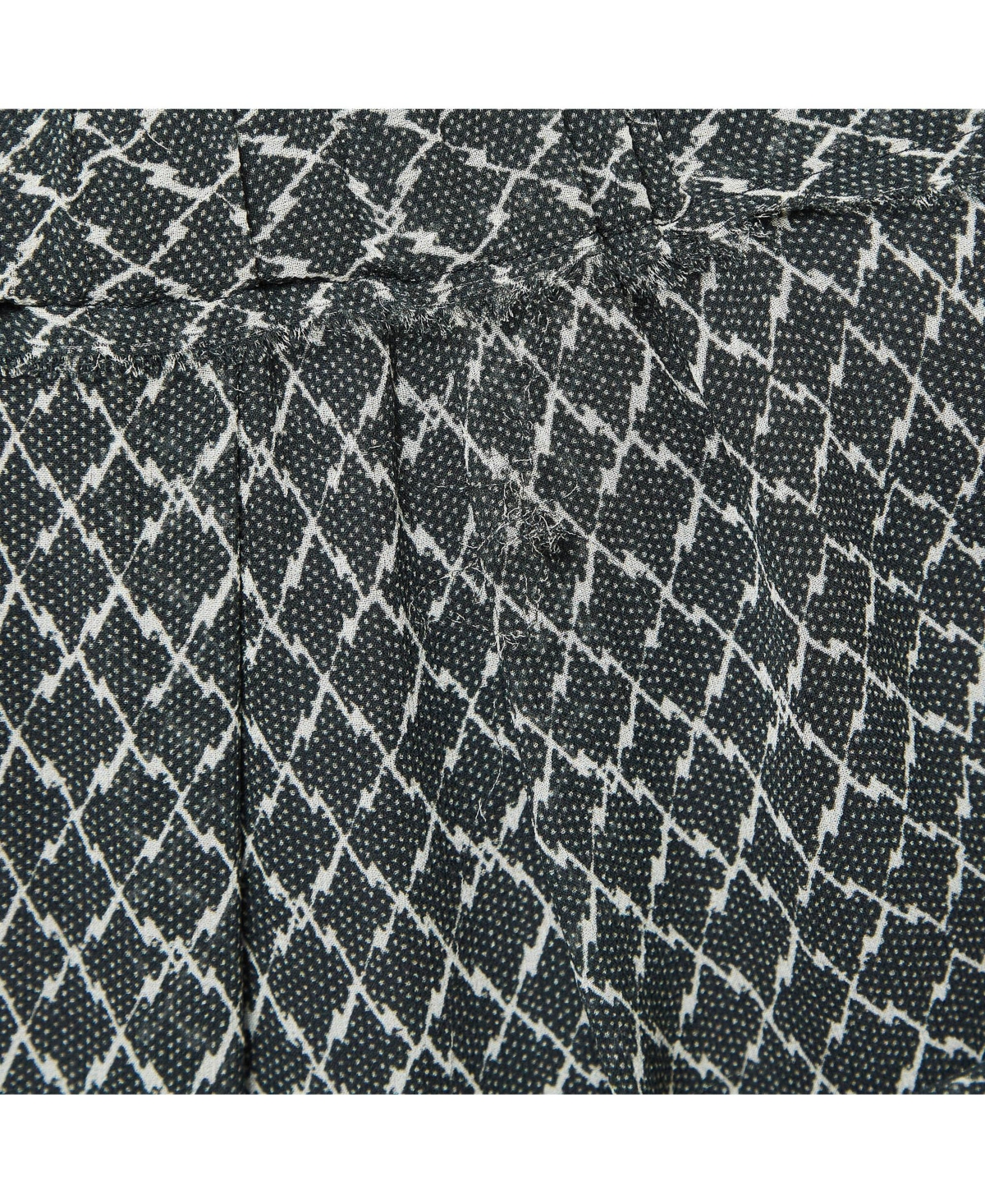 Pre-Owned Isabel Marant Women's Black/white Printed Silk Ruffled Short Skirt