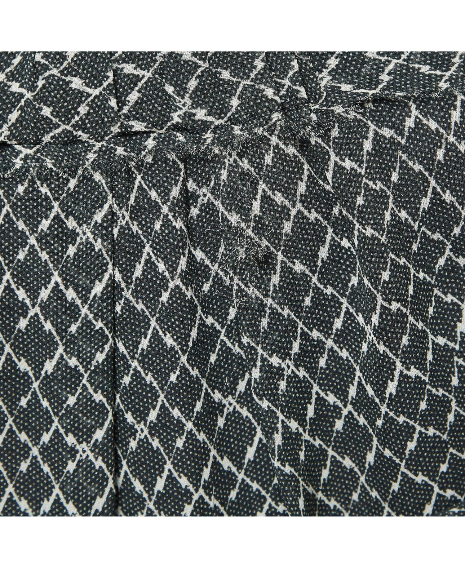 Women's Black/white Printed Silk Ruffled Short Skirt