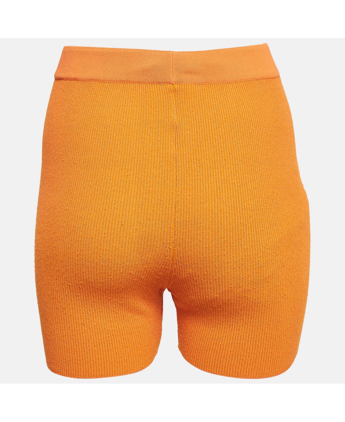 Pre-Owned Jacquemus Women's Orange Rib Knit Le Short Arancia Biker Shorts