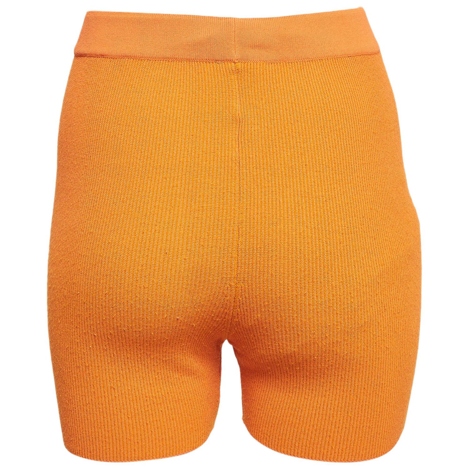 Women's Orange Rib Knit Le Short Arancia Biker Shorts