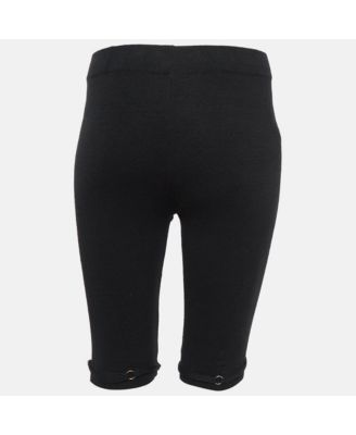 Women's Black Rib Knit Sierra Biker Shorts