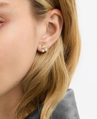 Faux Stone Pav&eacute; Icons Cherry Stud Earrings