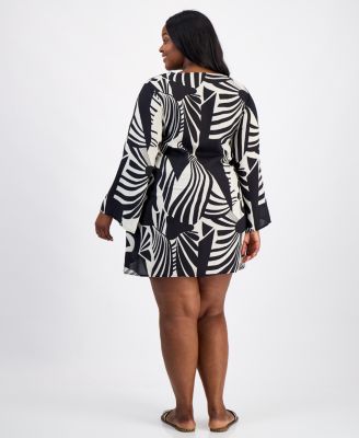 Plus Size Printed Tunic Cover-Up Swim Dress