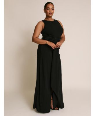 Women's Drape Gathered Sleeveless Stretch Dress