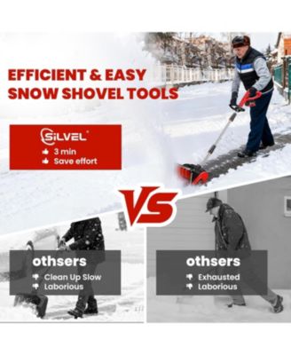 20V Cordless Snow Shovel, 13-Inch Electric Snow Thrower with Adjustable Handle, Two Batteries, Quick Charger and Scraper Bar