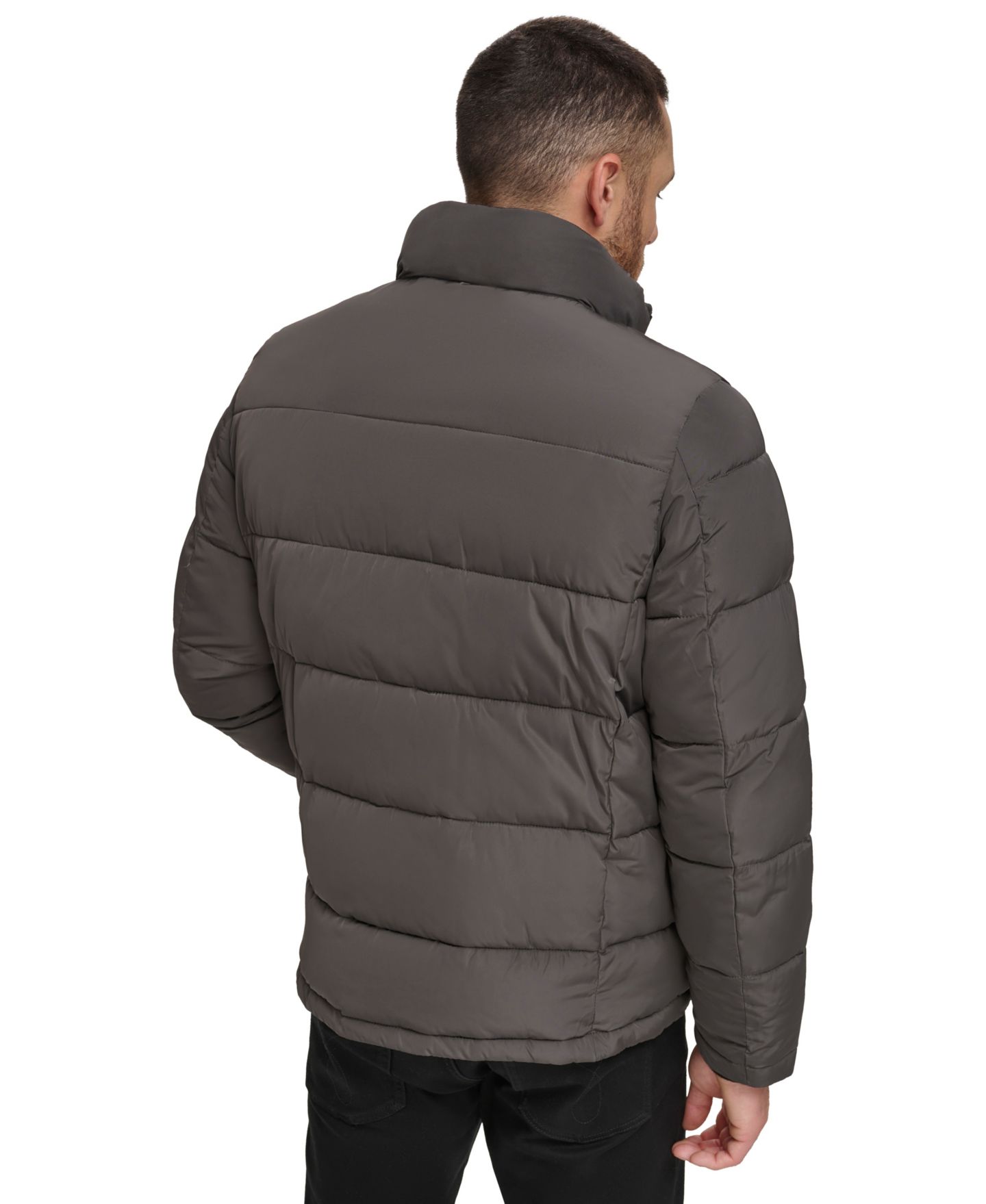 Мужские куртки Calvin Klein Puffer With Set In Bib Detail, цвет: Серый — фото 4