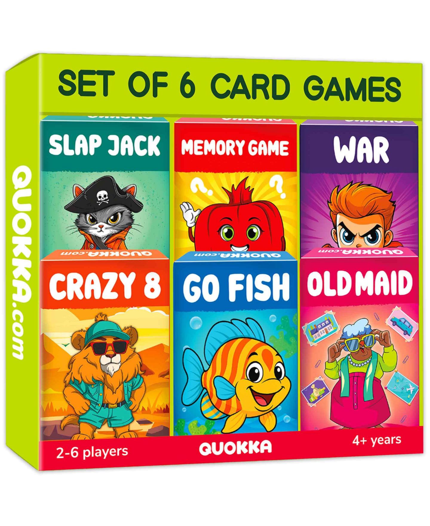 Детская карточная игра Quokka Crazy 8 Family Card Game, Ages 4+, цвет: Classic 6 Original — фото 1