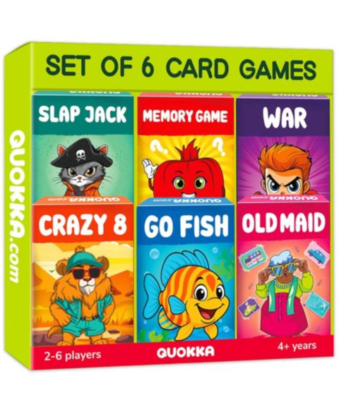Детская карточная игра Quokka Crazy 8 Family Card Game, Ages 4+, цвет: Classic 6 Original