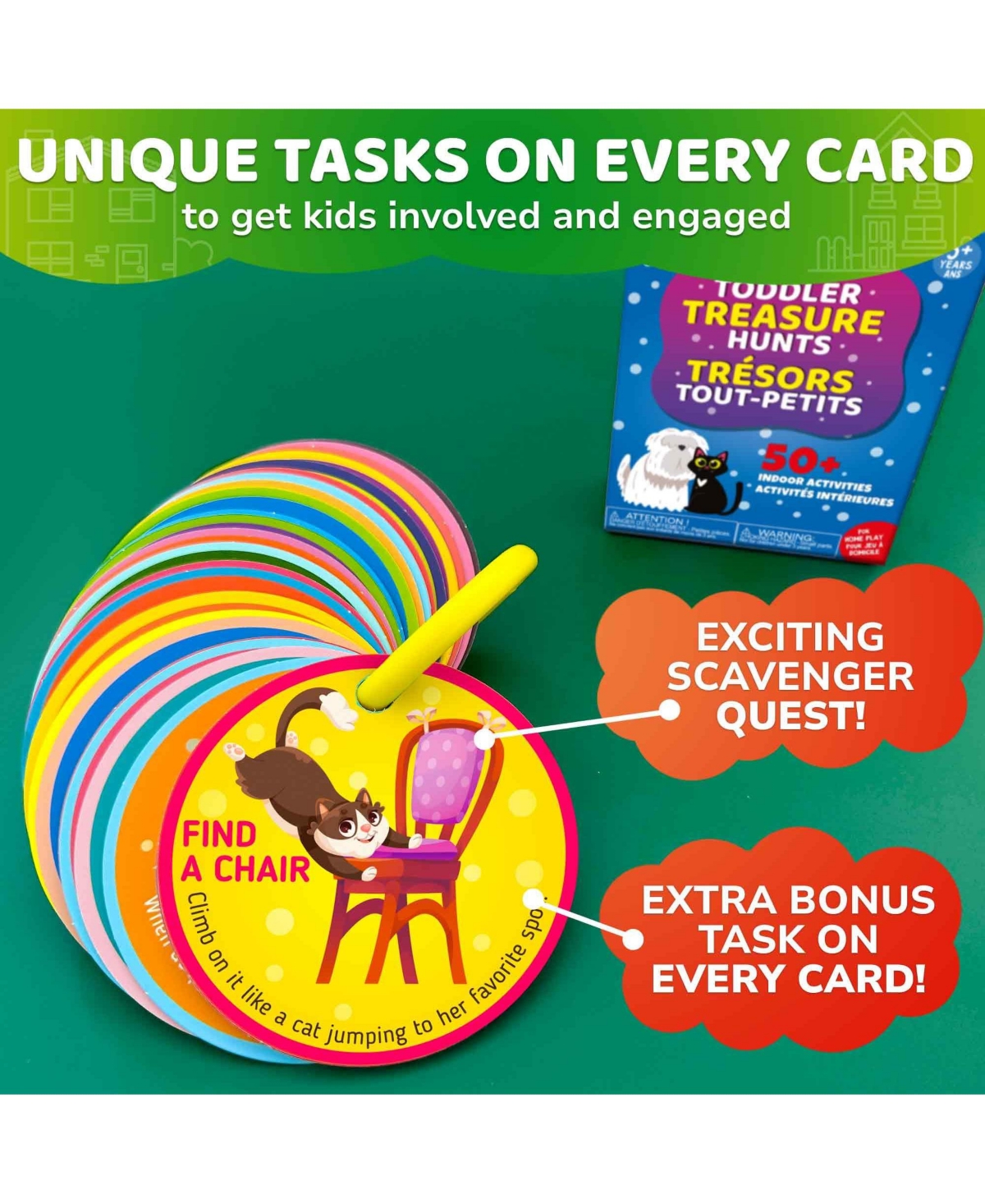Quokka Scavenger Hunt Game for Toddlers 3-5 – 50 Toddler Activities Indoor Cards Set