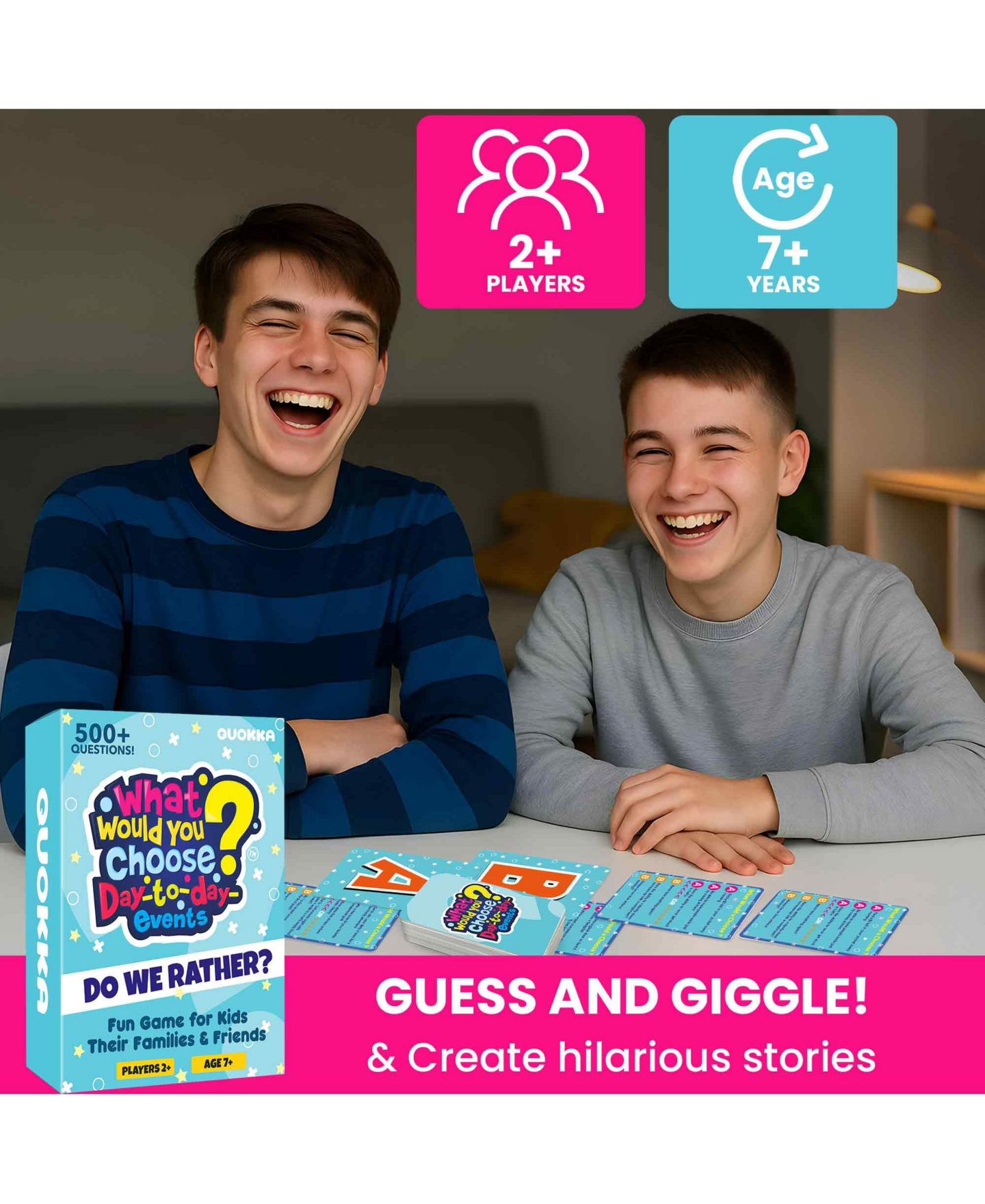 Детская карточная игра Quokka What Would You Choose 500+ Travel & Vacation Card Game, Ages 5+, цвет: Day-To-Day Events — фото 4