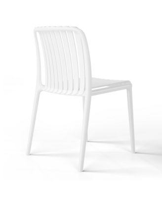 5-Piece Outdoor Metal Dining Table Set And Stackable Resin Patio Chairs