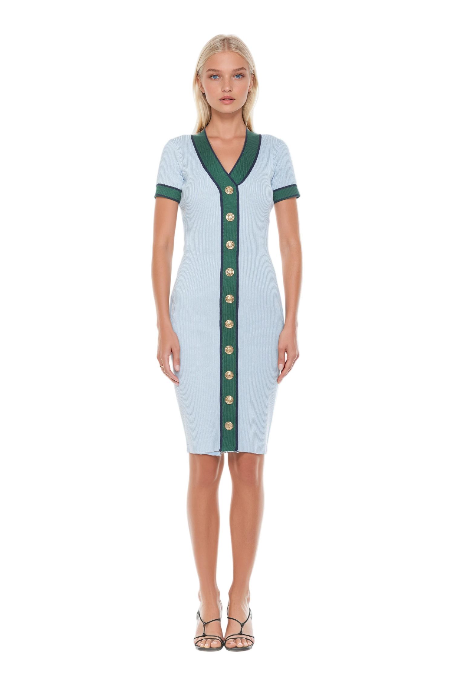 Women's Otto V Neck Ribbed Knit Dress