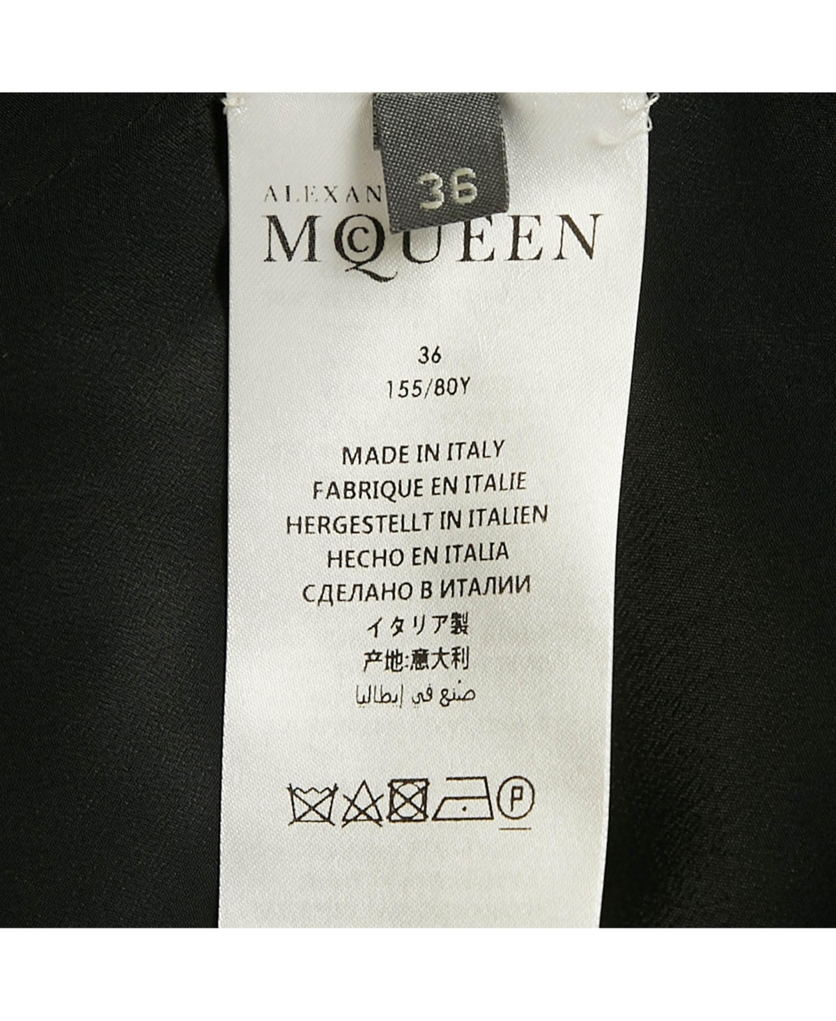 Pre-Owned Alexander Mcqueen Women's Black Crepe Midi Dress