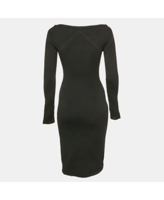 Women's Black Stretch Knit Flared Mini Dress