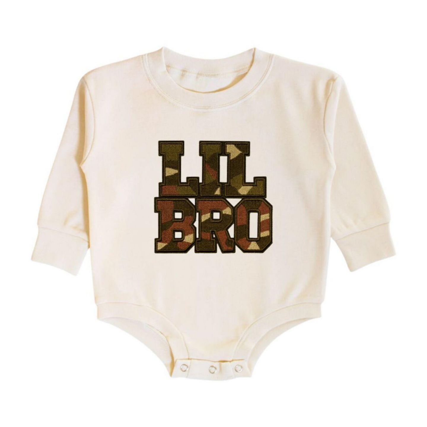 Комбинезон Sweet Wink Lil Bro Camo Patch Long Sleeve для мальчиков-малышей, цвет: Натуральный — фото 1