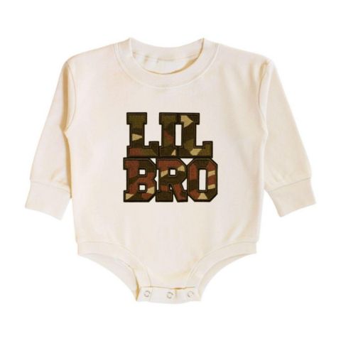 Комбинезон Sweet Wink Lil Bro Camo Patch Long Sleeve для мальчиков-малышей, цвет: Натуральный