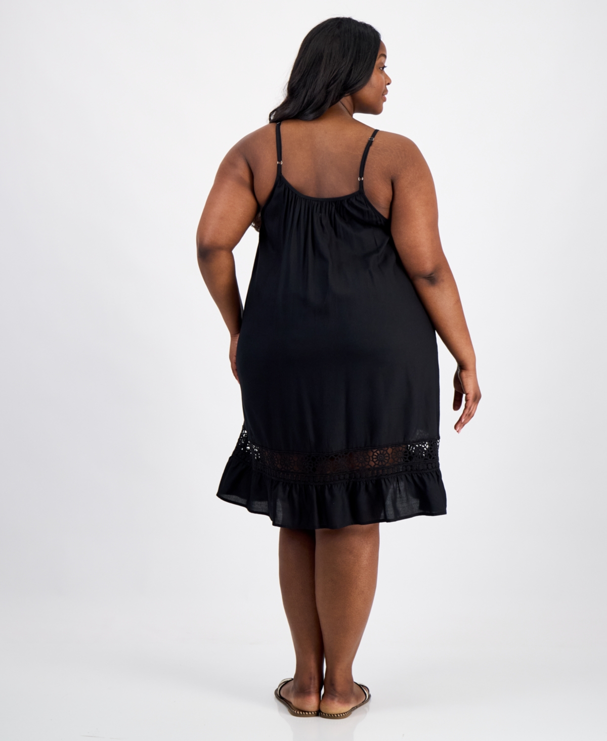 Raviya Plus Eyelet-Lace Spaghetti Swim Dress
