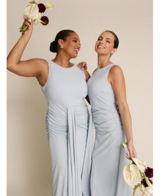 Women's Drape Gathered Sleeveless Stretch Dress