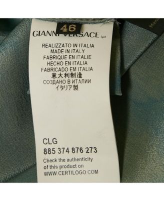 Women's Blue Abstract Print Silk Lace-Up Mini Dress