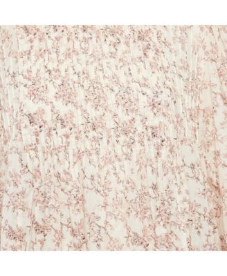 Women's Etoile Pink Printed Cotton Pleated Midi Dress