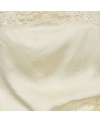 Women's Cream Satin Asymmetrical Hem Saudade Slip Dress