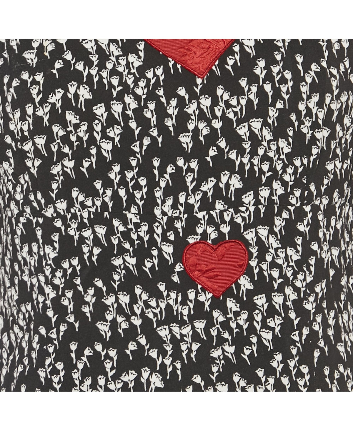 Pre-Owned Dolce & Gabbana Women's Black Printed Heart Applique Crepe Mini Dress