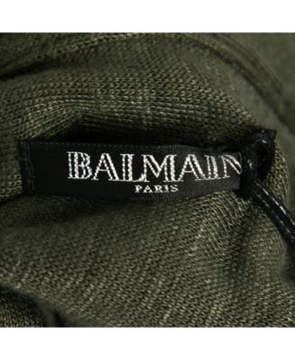 Women's Kaki Green Knit Button-Embellished Belted Mini Dress