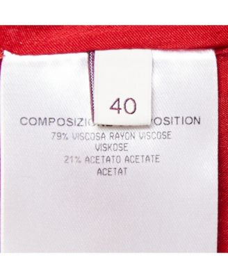 Women's Red Crepe Gathered Shoulder Shift Dress