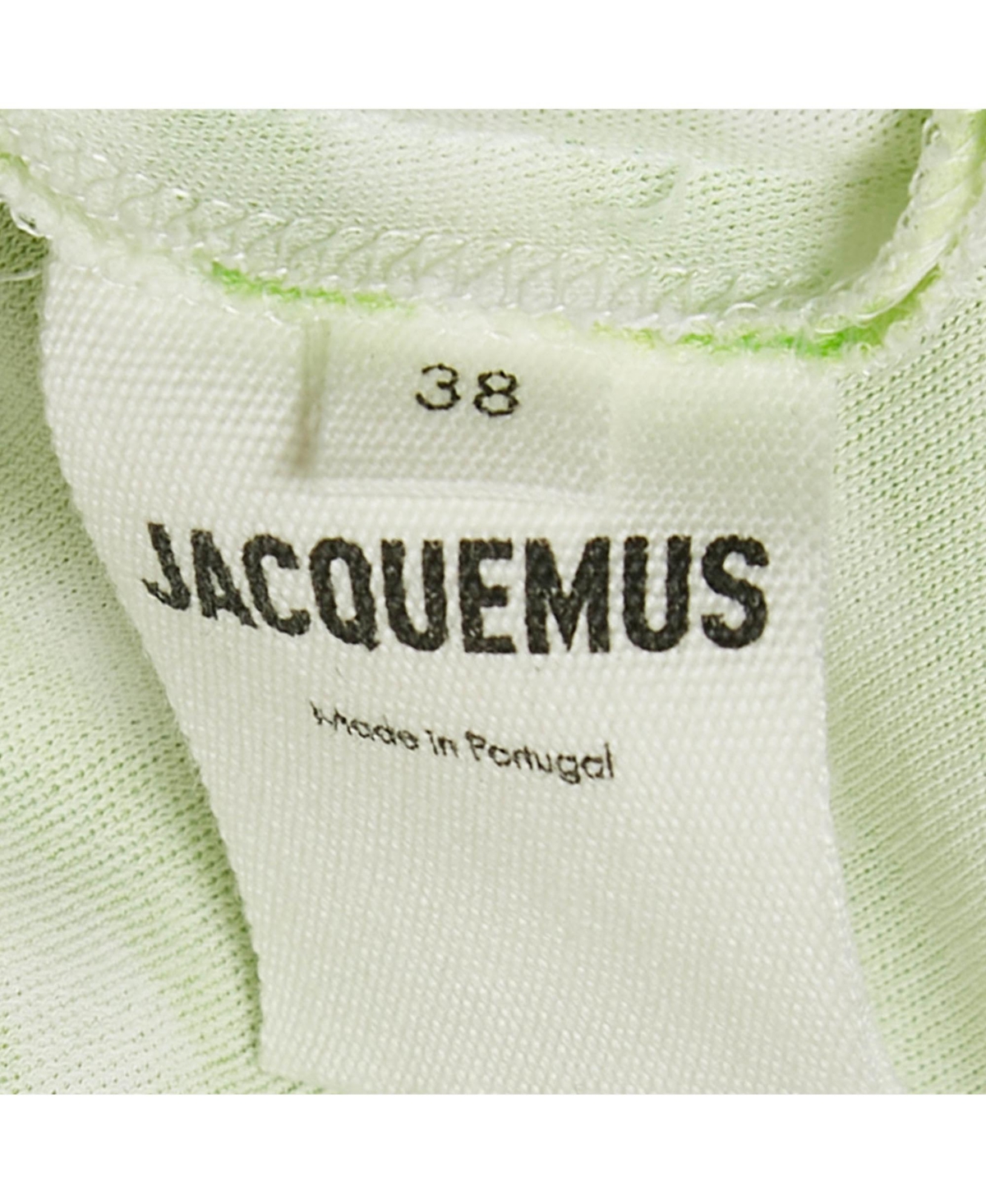 Pre-Owned Jacquemus Women's Green Checkered Print Jersey La Robe Nodi Midi Dress