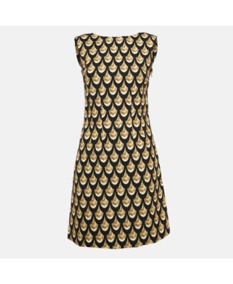 Women's Jeans Couture Black Printed Cotton Blend Sleeveless Mini Dress