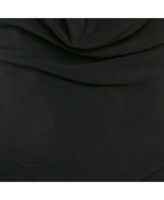 Women's Pre-Owned Alexandre Mcqueen Black Crepe Cowl Neck Detail Knee-Length Dress