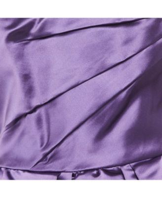 Women's Pre-Owned D&g Purple Satin Draped Strapless Short Dress