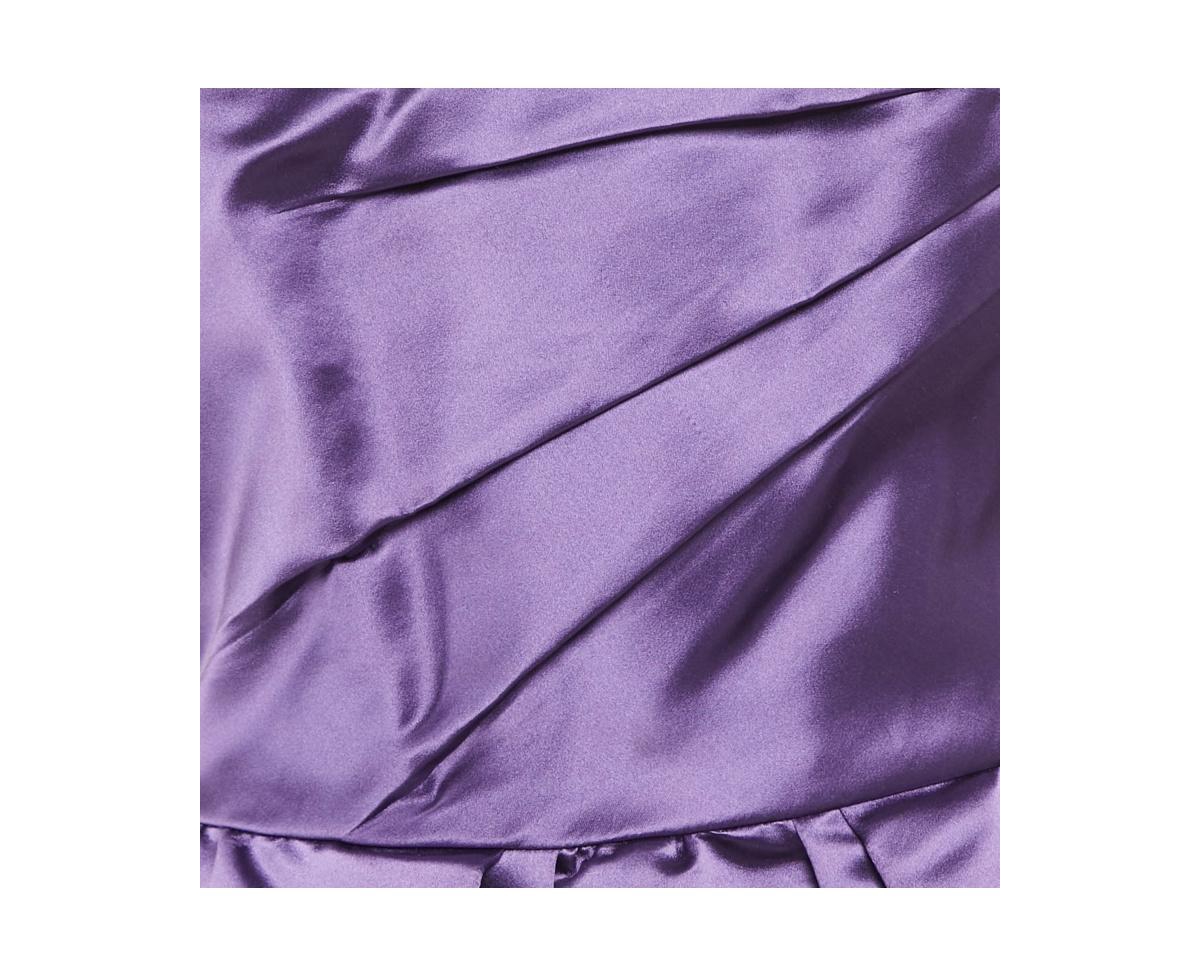 Pre-Owned Dolce & Gabbana Women's Pre-Owned D&g Purple Satin Draped Strapless Short Dress