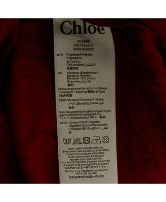 Women's Red Crepe Ruffled Lace Overlay