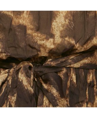 Women's Brown Leopard Print Silk Mini Dress