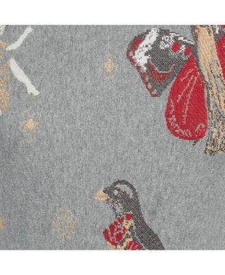 Women's Grey Floral Jacquard Knit Mini Dress