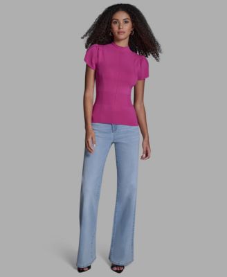 Women's Tulip Sleeve Cinch Waist Pull-On Top