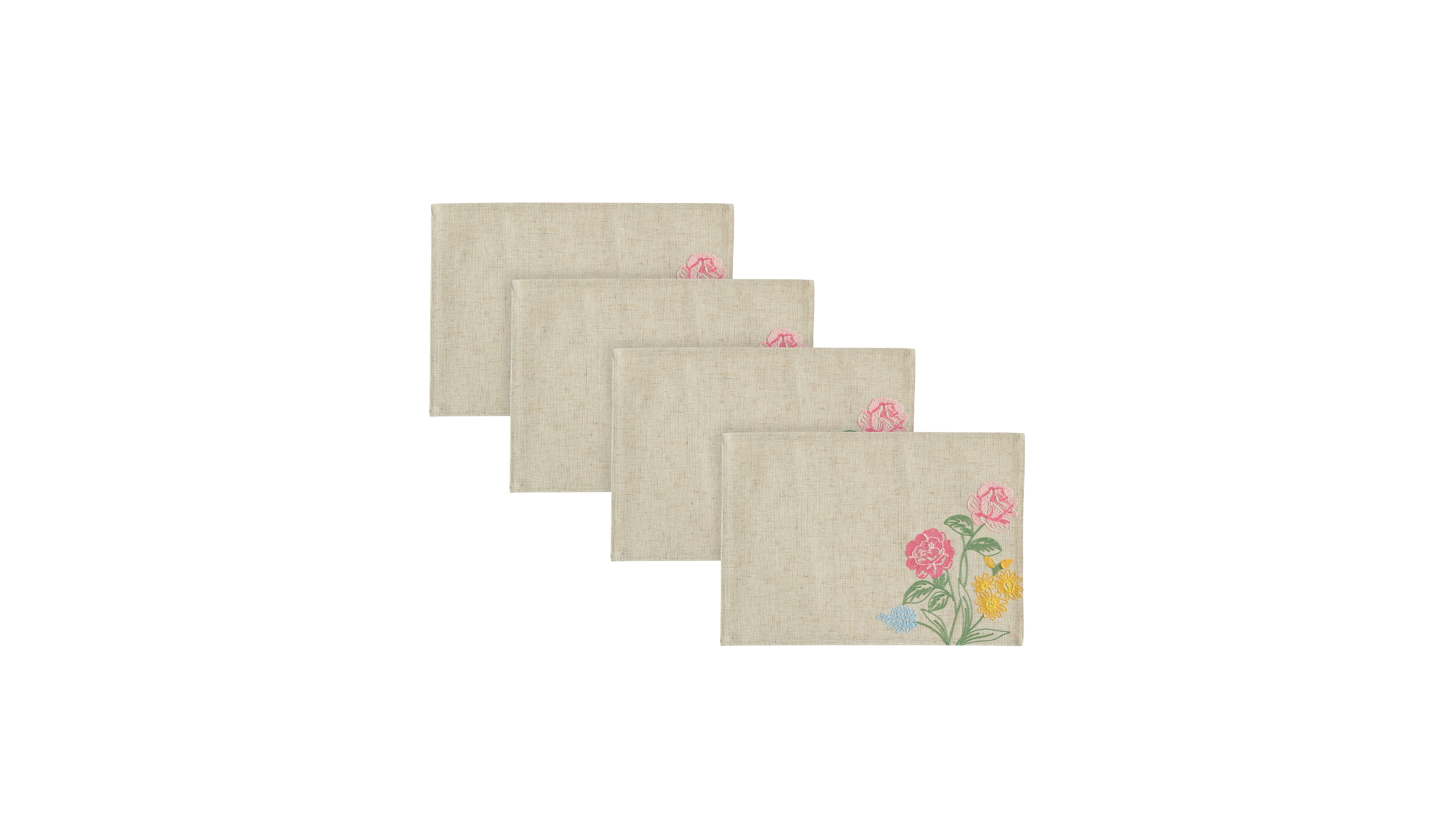 Elrene Embroidered Floral Placemats, Set of 4