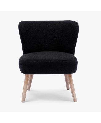 4 Piece  Upholstered Boucle Accent Chair and Ottoman Sets