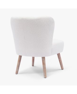 4 Piece  Upholstered Boucle Accent Chair and Ottoman Sets