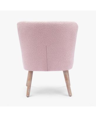 4 Piece  Upholstered Boucle Accent Chair and Ottoman Sets