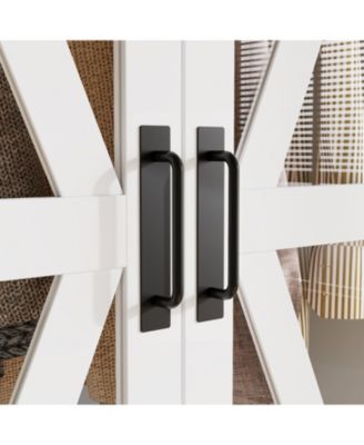 6-door 2-drawer wardrobe with LED lights and clothes hanger