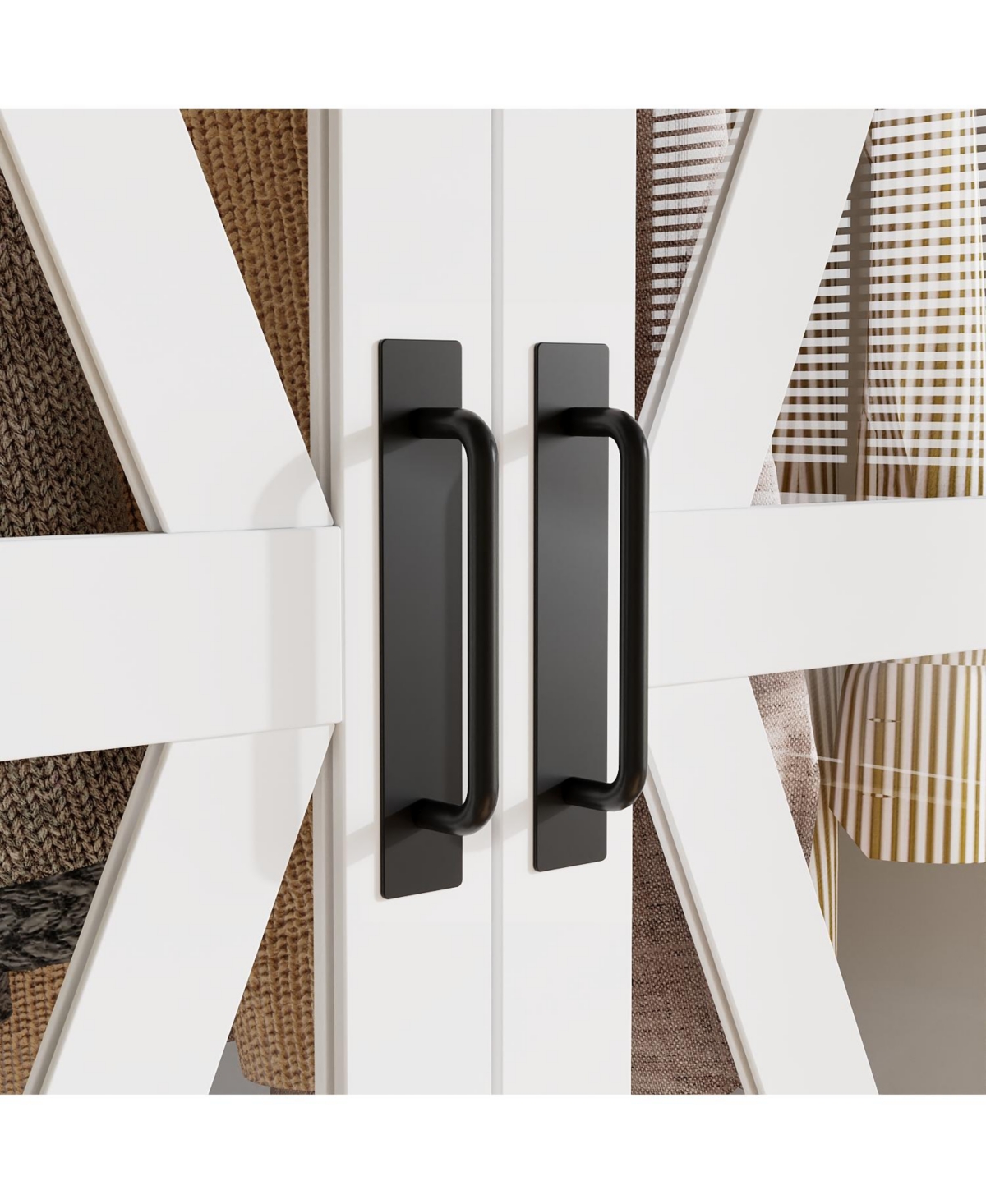 Homsee 6-door 2-drawer wardrobe with Led lights and clothes hanger