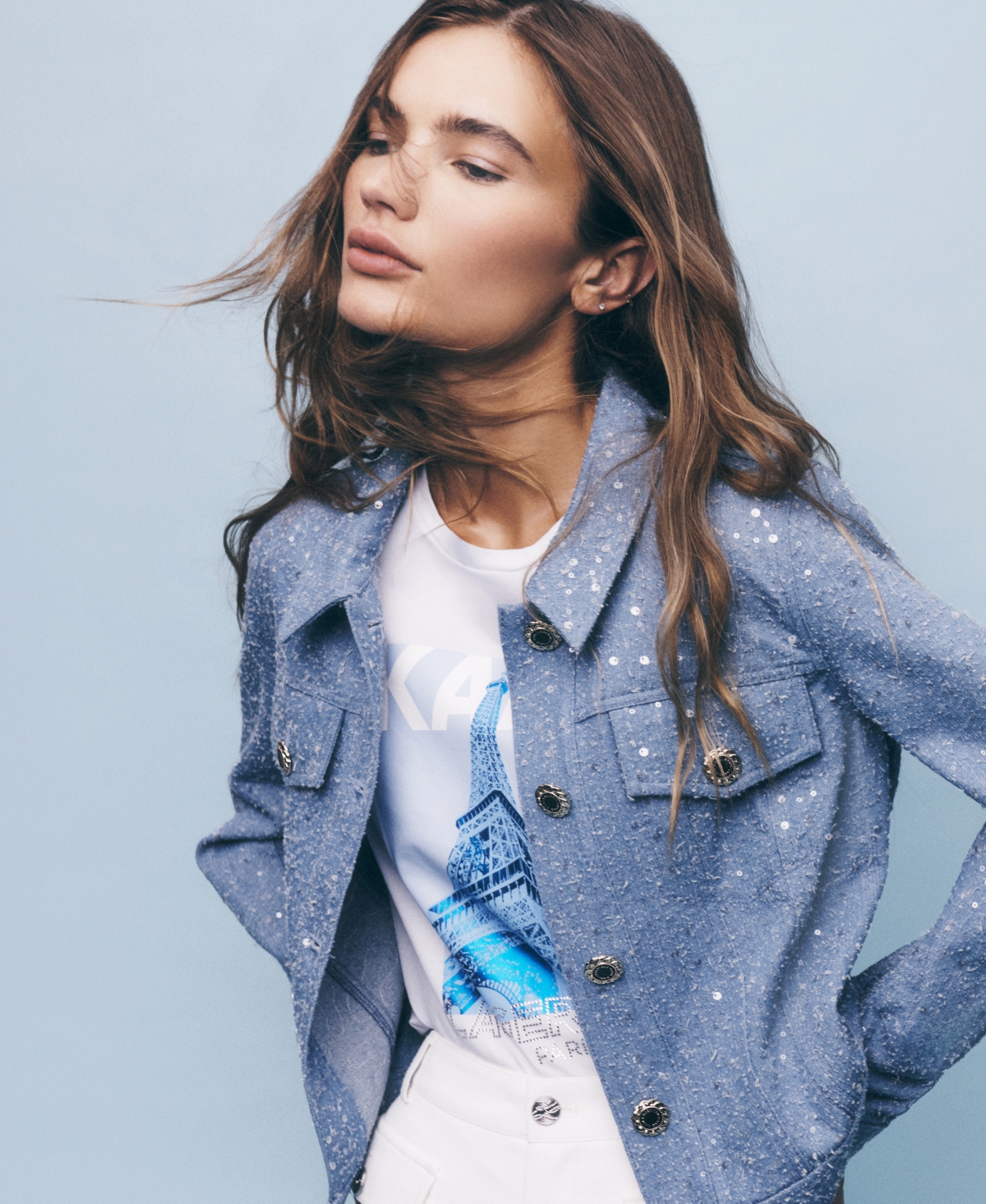 Karl Lagerfeld Paris Women's Sequin Detail Jacket