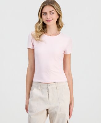 Juniors' Double-Layer Short-Sleeve T-Shirt