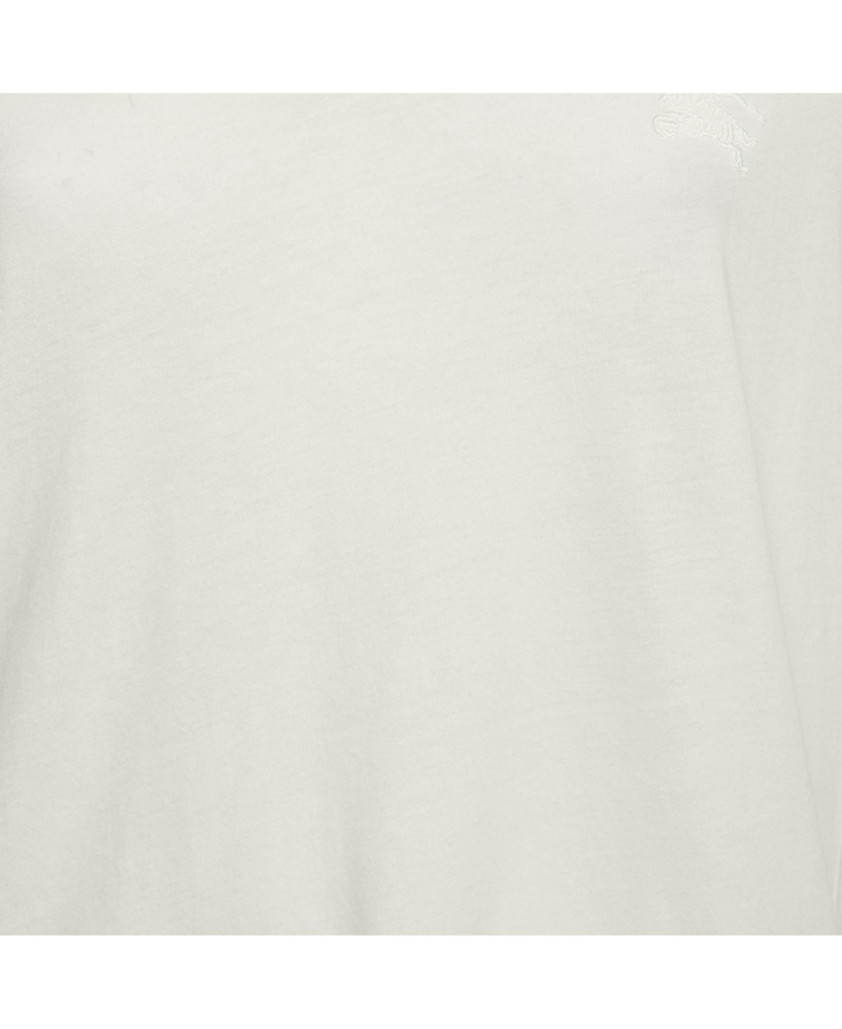Pre-Owned Burberry Women's White Logo Embroidered Cotton V-Neck T-Shirt