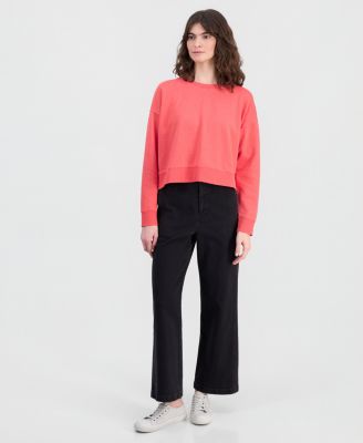 Women's Crewneck Drop-Shoulder Cotton Sweatshirt