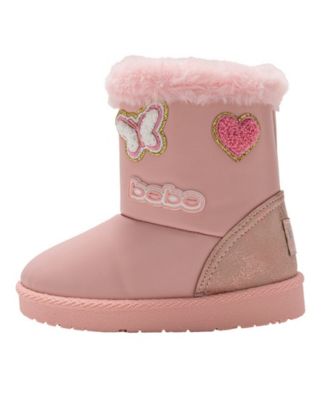 Girls' Toddler 5T-10T Embroidered Patches Winter Boots