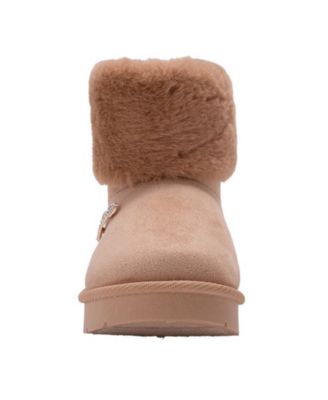 Girls' 1-13 Cuff Rhinestone Logo Boots