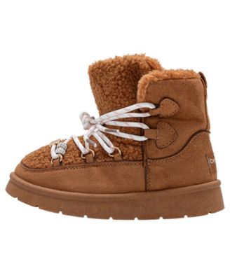 Girls' 1-13 Lace-Up Logo Charm Winter Boots